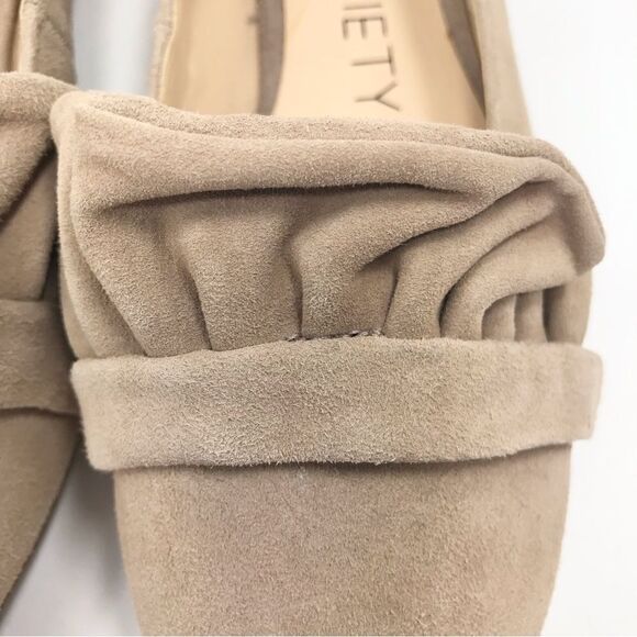 Sole Society KAMBER Tan Suede Leather Ruffle Pointed Toe Slip On Ballet Flat NEW - Picture 9 of 16